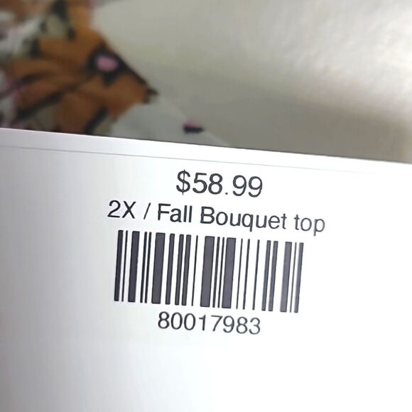 Emily Wonder Fall Bouquet Top, Pink, White, Rust, Tie & Loophole, Size 1X, NWT - Picture 11 of 12